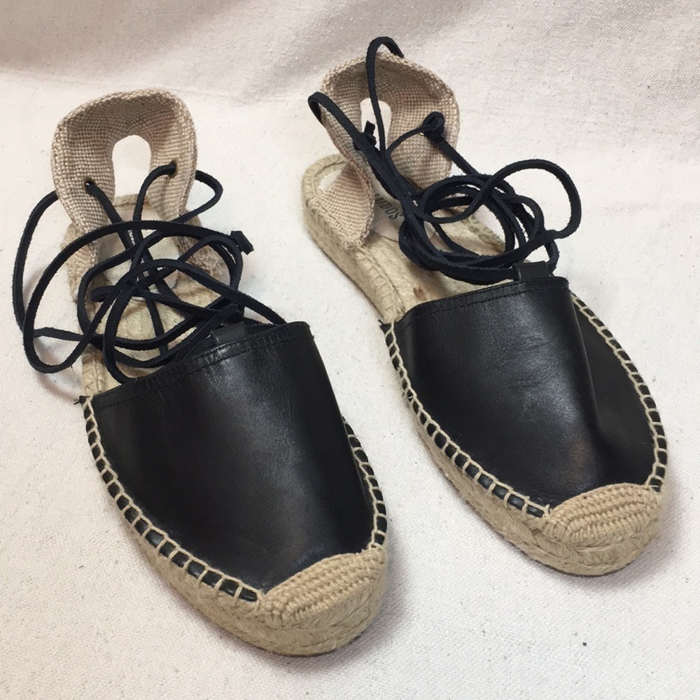 Soludos Leather Platform Gladiator Espadrilles - image 5